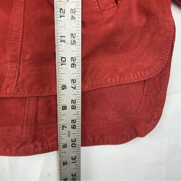 We The Free women's small Brooklyn Red goat suede leather Utility Jacket - Picture 12 of 12